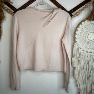 ALC Pink Twist Cutout Wool Cashmere Blend Sweater